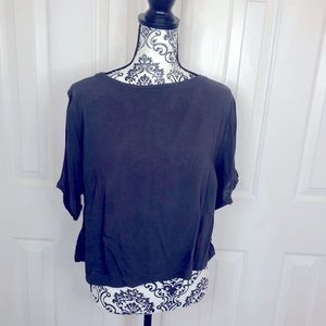 Bongo gray boxy flowy crop top